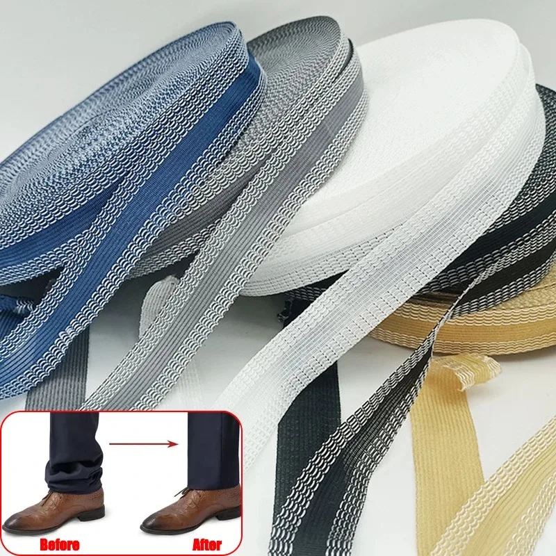 10 متر لتقوم بها بنفسك أدوات خياطة الملابس السراويل ذاتية اللصق حافة لصق الشريط الحديد على هيمينغ الشريط لفة للملابس طول تقصير إصلاح #5
