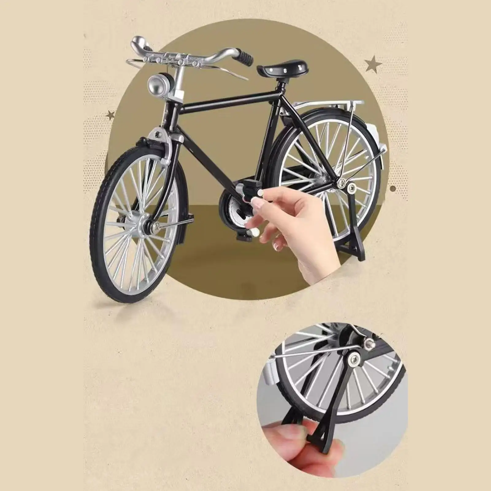 

Bike Model Kit Vintage Aluminum Alloy Small Mechanical Set Children Bike Models Sets For Kids Collectors Home Office School