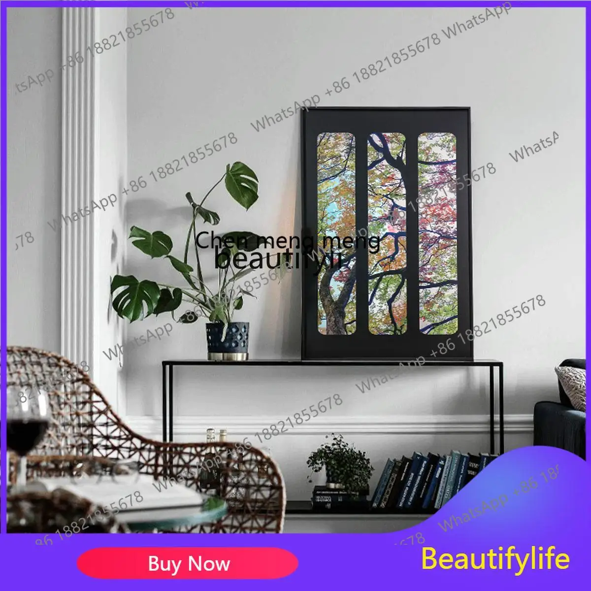 X k178 4050 ss Vintage New Mirror Surface Painting for Entryway, Living Room, Study, Atmosphere-Enhancing Wall Art
