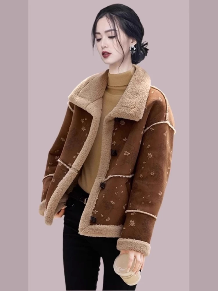 CKSHA 暖かい痩身オールマッチ冬の高級レザーファーコート女性のカジュアルスタイル多用途繁体字中国語ファッショントップ