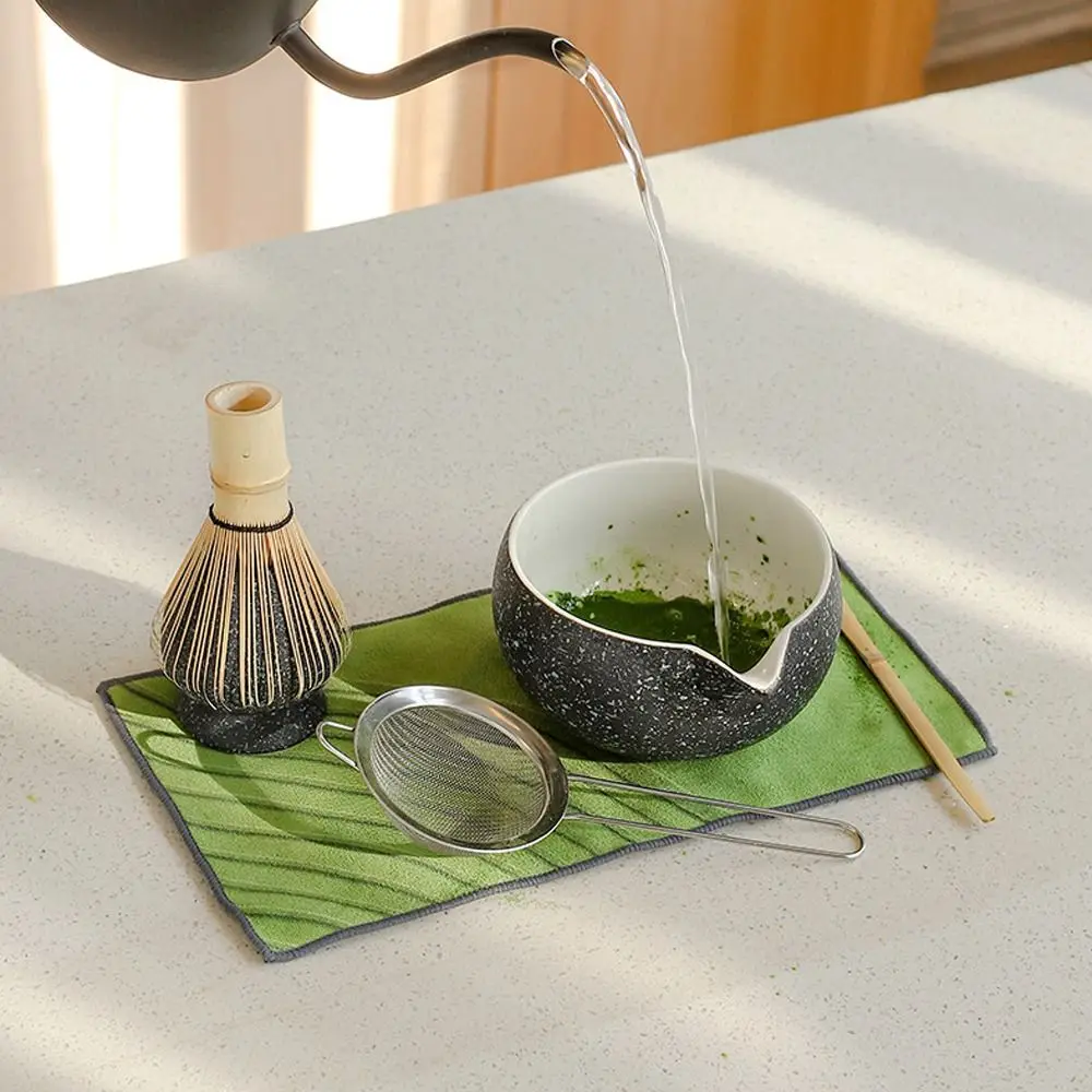 

4 шт. новый бамбуковый керамический японский чайный сервиз матча многоразовая безопасная щетка для перемешивания матча пищевой японский Chasen