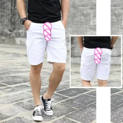 Invisible Open Crotch Outdoor Sex Solid Color Casual Men's Shorts Streetwear Summer Cargo Pants Sweatpants Classic Breeches