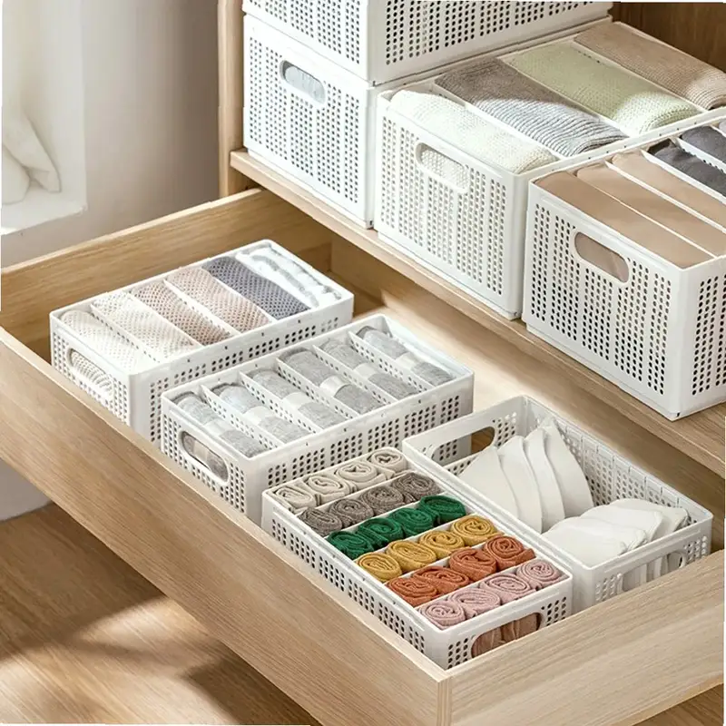 Foldable Clothes Storage Box for Wardrobe Closet, Underwear Organizer Drawer Dividers, Space-Saving Jeans Container - Image 3