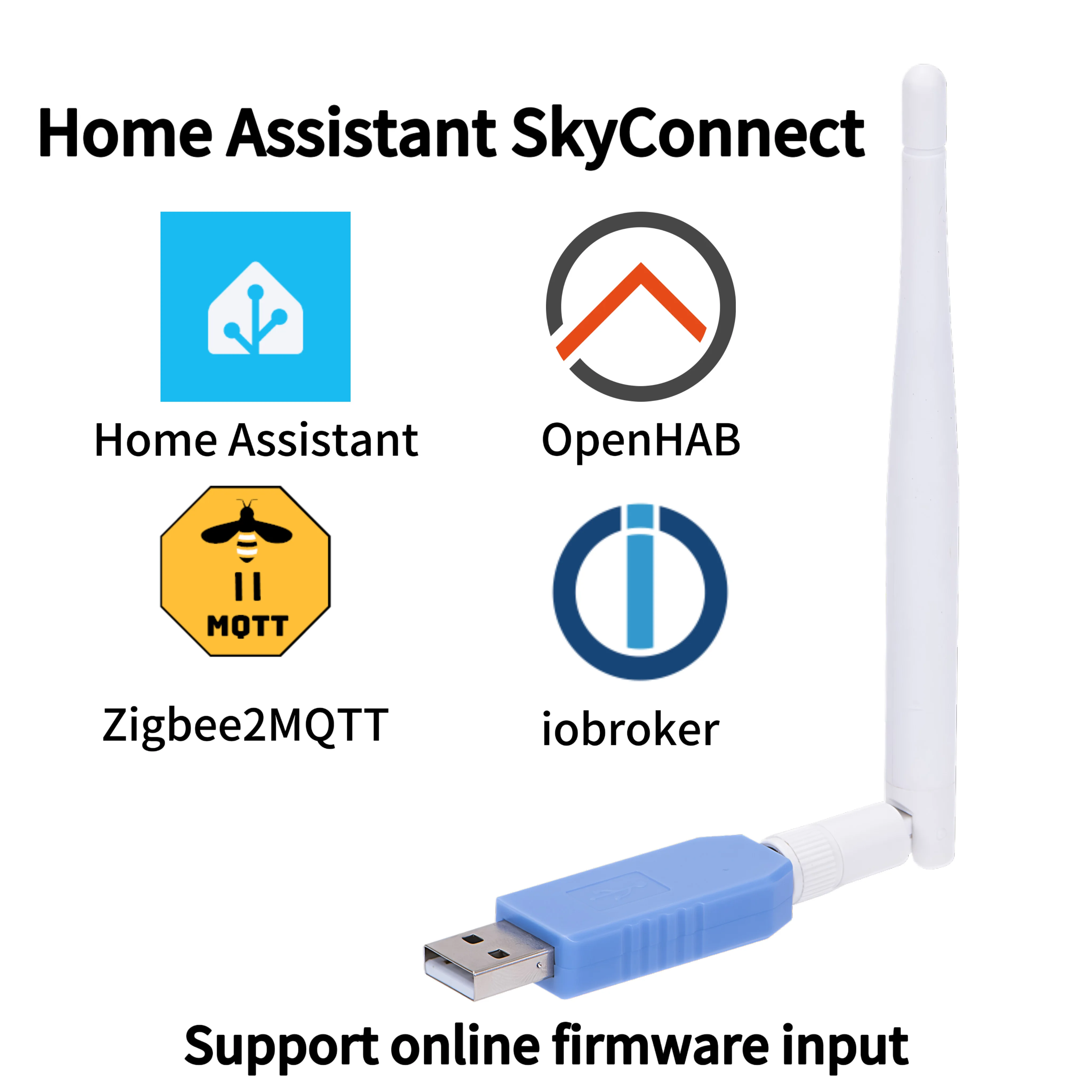 

SkyConnect ZBT-1 Zigbee/Thread USB-ключ 3.0 EFR32MG21 Чип Широкая платформа Совместимость работает с Zigbee2MQTT OpenHAB