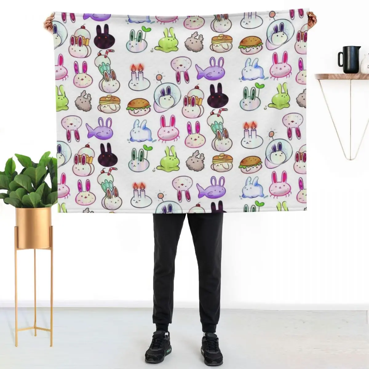 OMORI Bunnies Throw Blanket heavy to sleep bed plaid for babies Quilt Soft Beds Fashion Sofas Blankets