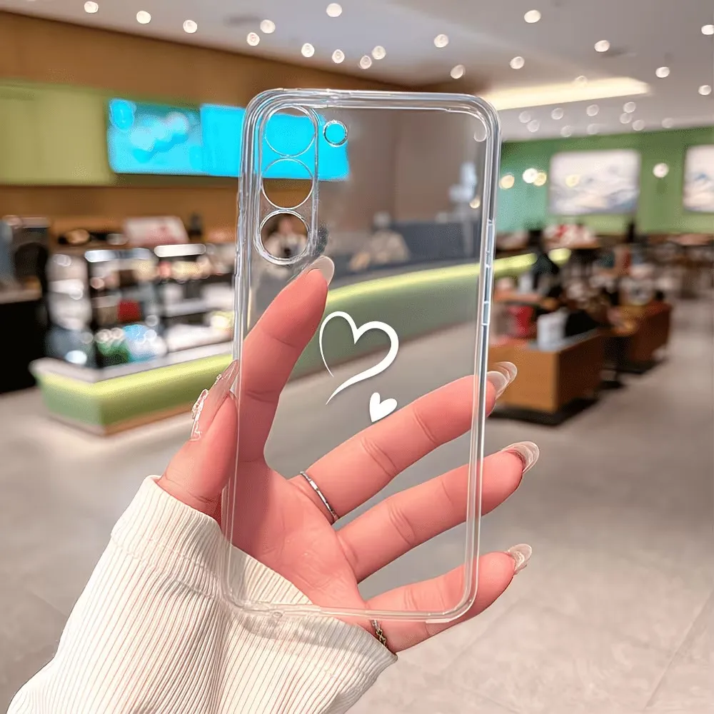 Trendy Anti-Drop Clear TPU Double Hearts Phone Case For Samsung Galaxy A73 A72 A71 A70 A70s A56 A55 A54 A53 A52 A52s 5G 4G Cover view 6