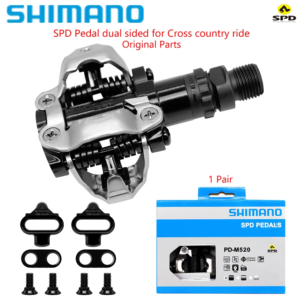 

Велосипедные педали SHIMANO PD-M520 для горного велосипеда, самоблокирующиеся, SPD Black M520, для гоночных велосипедов, оригинальные запчасти