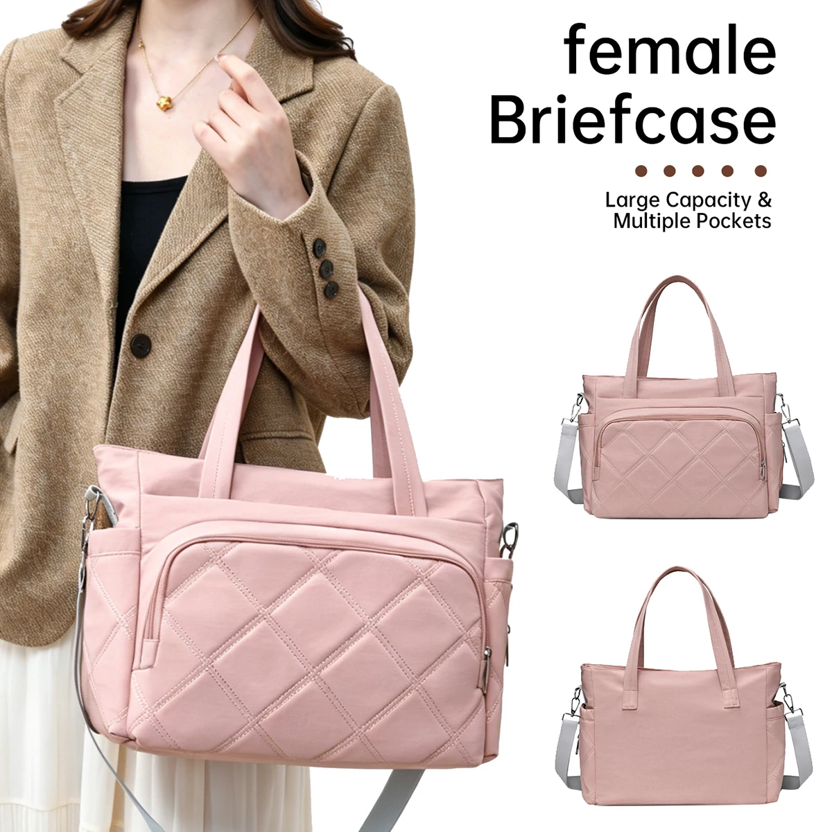 Mommy Bag, Single-Shoulder Tote Bag, Storage Bag, Lightweight Cross-Body Bag for Outings, Business Travel, Office Work, and Student Storage