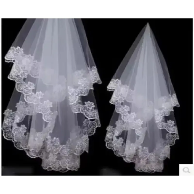 Latest Looking of New Arrival  veil1 Layer Ivory White Lace Bride Voile Mariage Bridal Veil Wedding