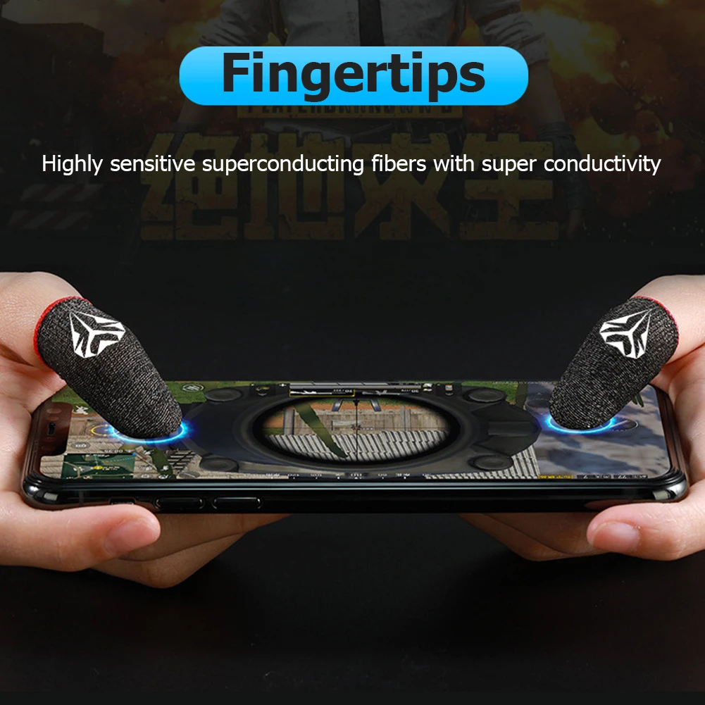 1 Pair Gaming Finger Sleeve Replacement for PUBG Thumb Gloves Breathable Finger Cots for Mobile Game