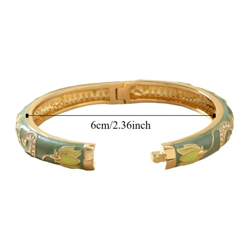 Klassieke emaille Chinese cloisonne armband open traditionele lotusbloem Bangle etnische Vintage Cheongsam armband dame