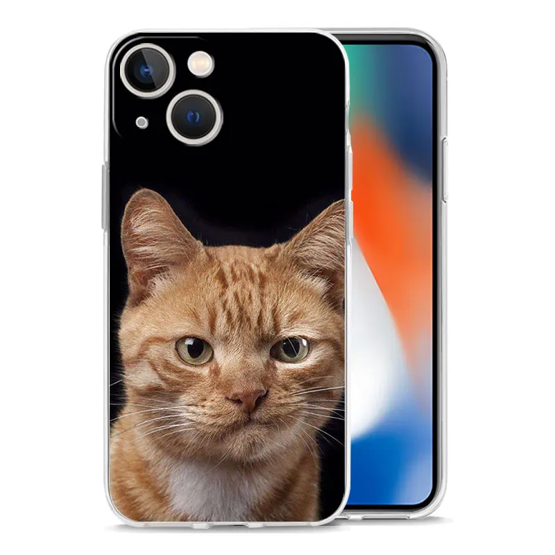 かわいい猫の背景を備えた耐衝撃性漫画電話ケース,iPhone 15, 14, 13, 12, 11 pro max,xs,x,xr,7,8 plus,ラグジュアリー用の柔らかく透明なケース