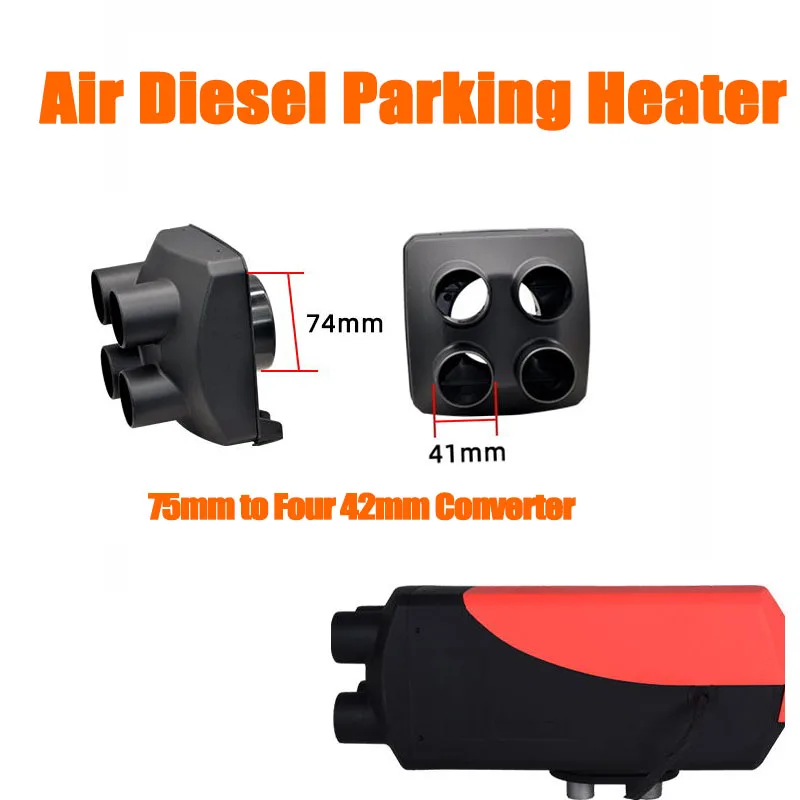 

75mm 1 Outlet to 60mm 2 Outlet Converter Exhaust Pipe Connector Cover Fit Auto Air Diesel Parking Heater Truck Caravan Boat
