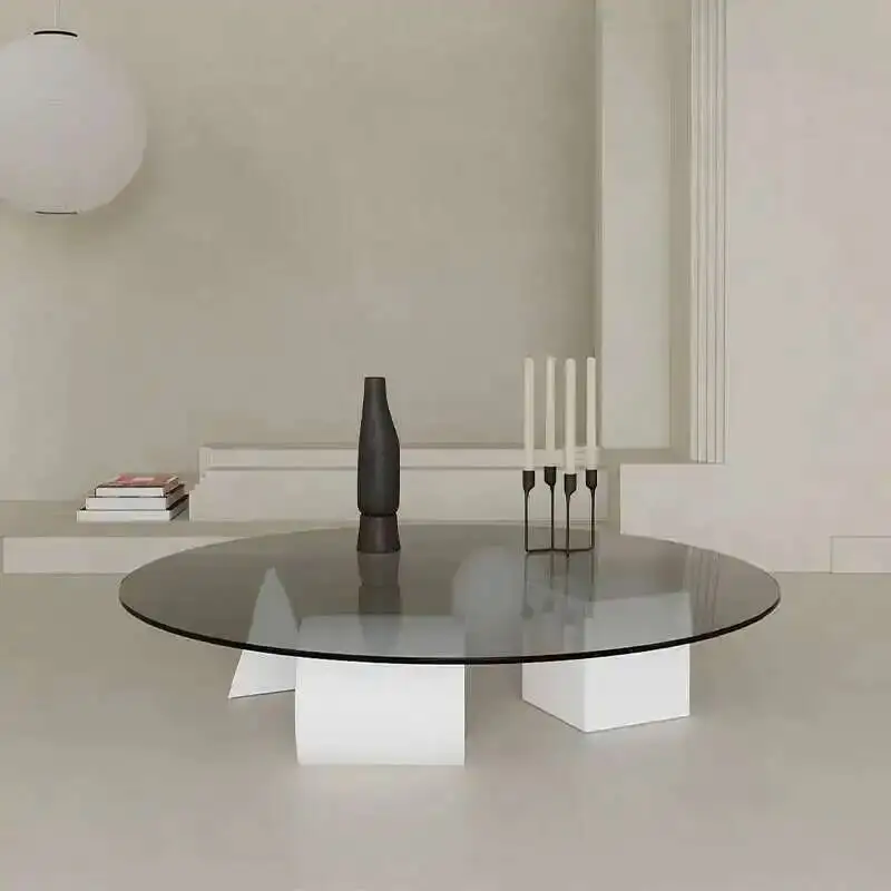 

Прозрачный минималистичный круглый современный журнальный столик, стеклянный прозрачный журнальный столик, украшение для гостиной, вспомогательная мебель для патио Mesa