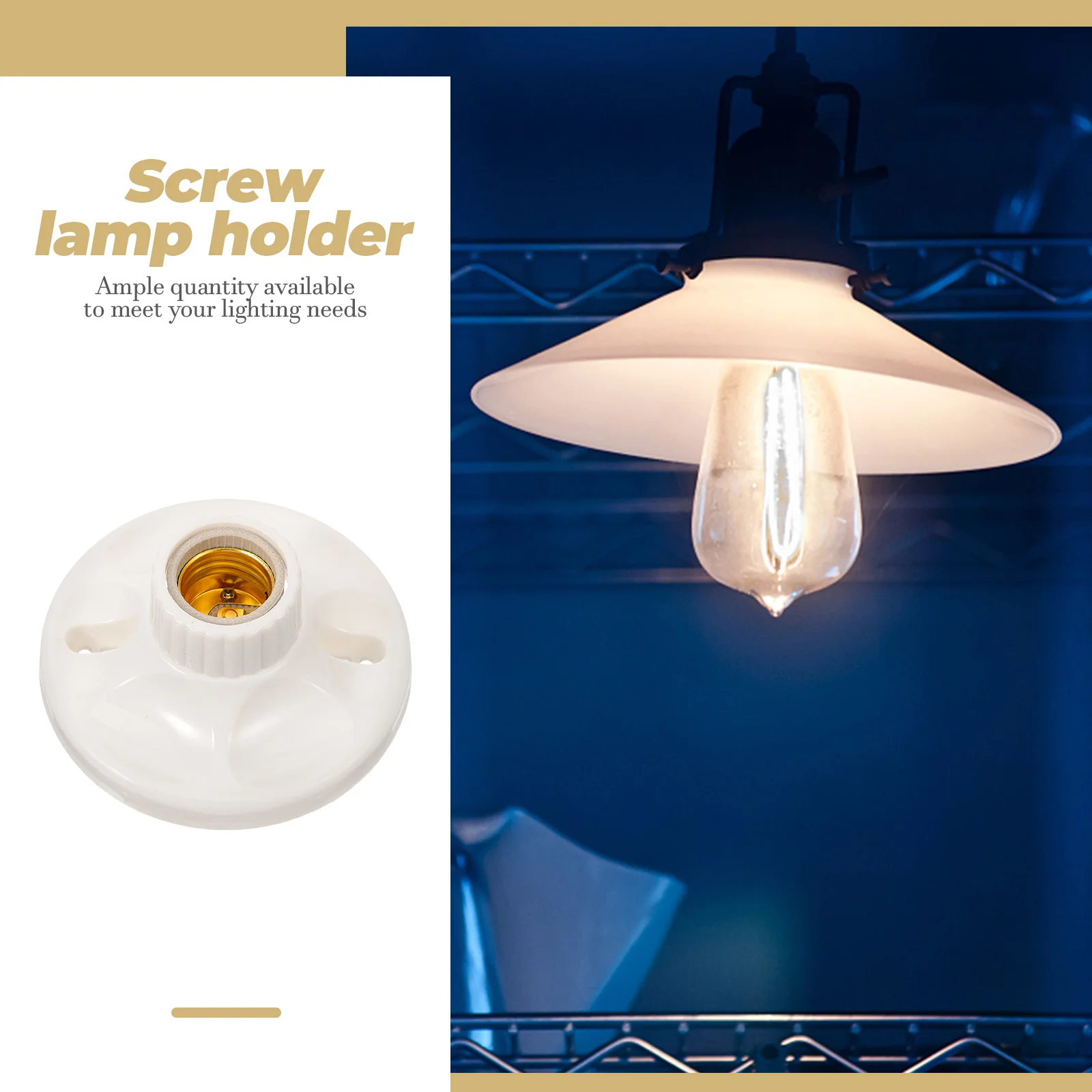 

6pcs E27 Square Ceramic Base Pendant Screw Socket Bulb Bracket for Bulb E27 Lamp Holder Holder Bulbs Metal Parts