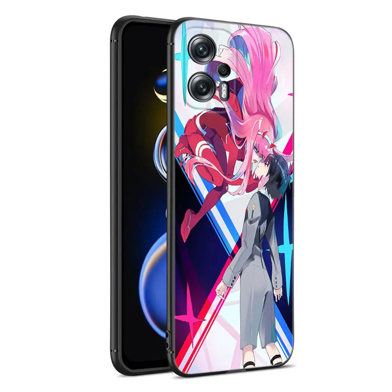 Anime Zero Two Darling Black Silicone Phone Case For Xiaomi POCO X3 X4 NFC F5 M3 M4 M6 X5 X6 Pro F3 F4 GT 5G C55 C65 M5