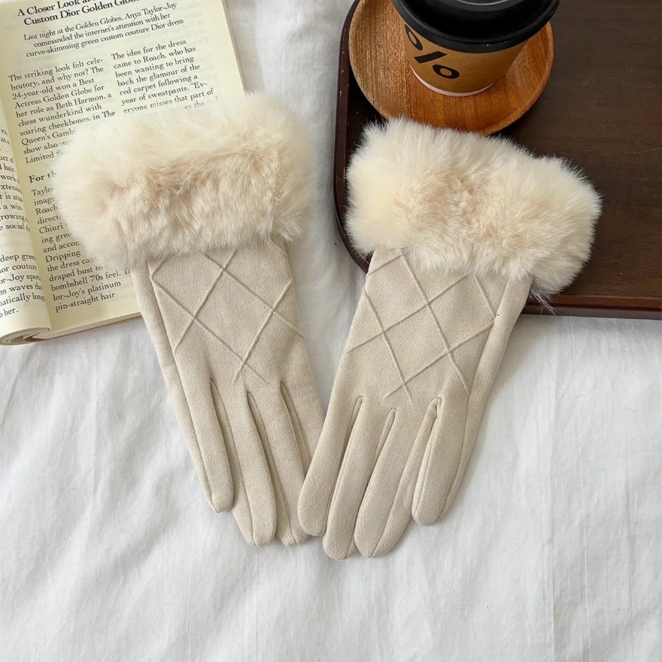 السيدات قفازات محبوكة أنيقة شتاء دافئ الباردة والدليل على قفازات مرنة لينة المرأة قفازات الموضة في الهواء الطلق