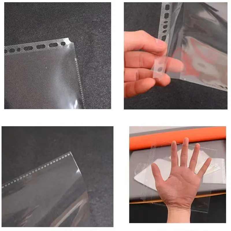 10PCS A6 Transparent Envelope Binder Pocket Refill File Holder 6Hole Loose Leaf DIY Photo Card Storage Cover Pouch Office Supply