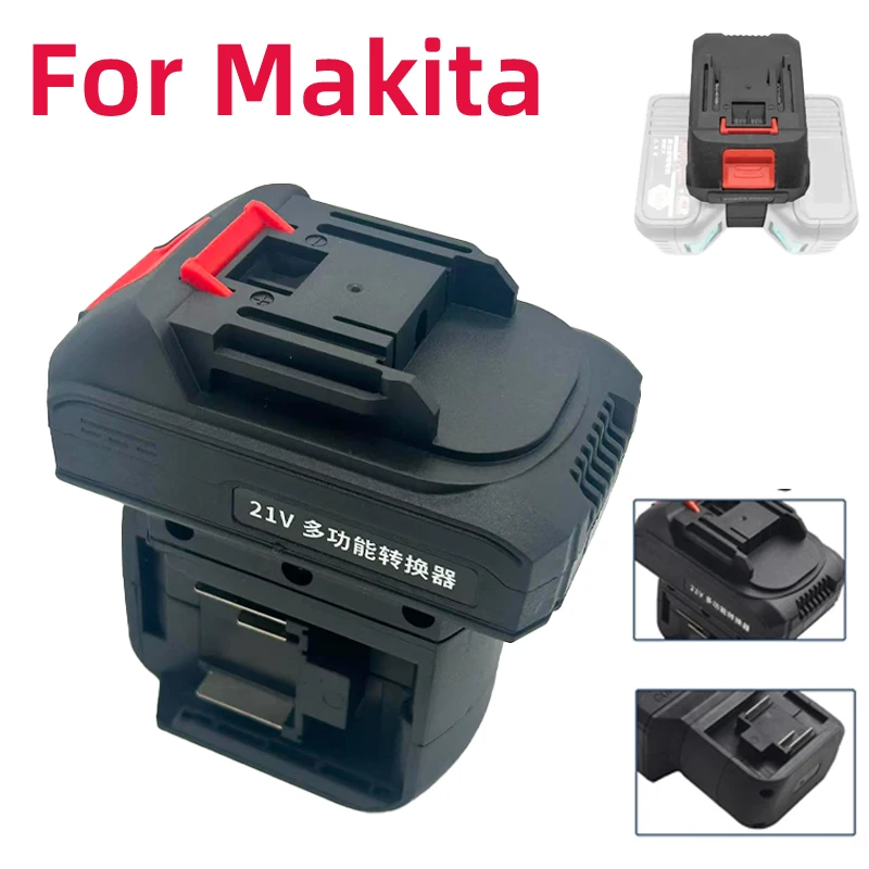 

For Makita 21V Battery 2-in-1 Adapter Compatible for Makita 18V Li-ion Power Tools The Dual-slot Adapter Extends Working Time