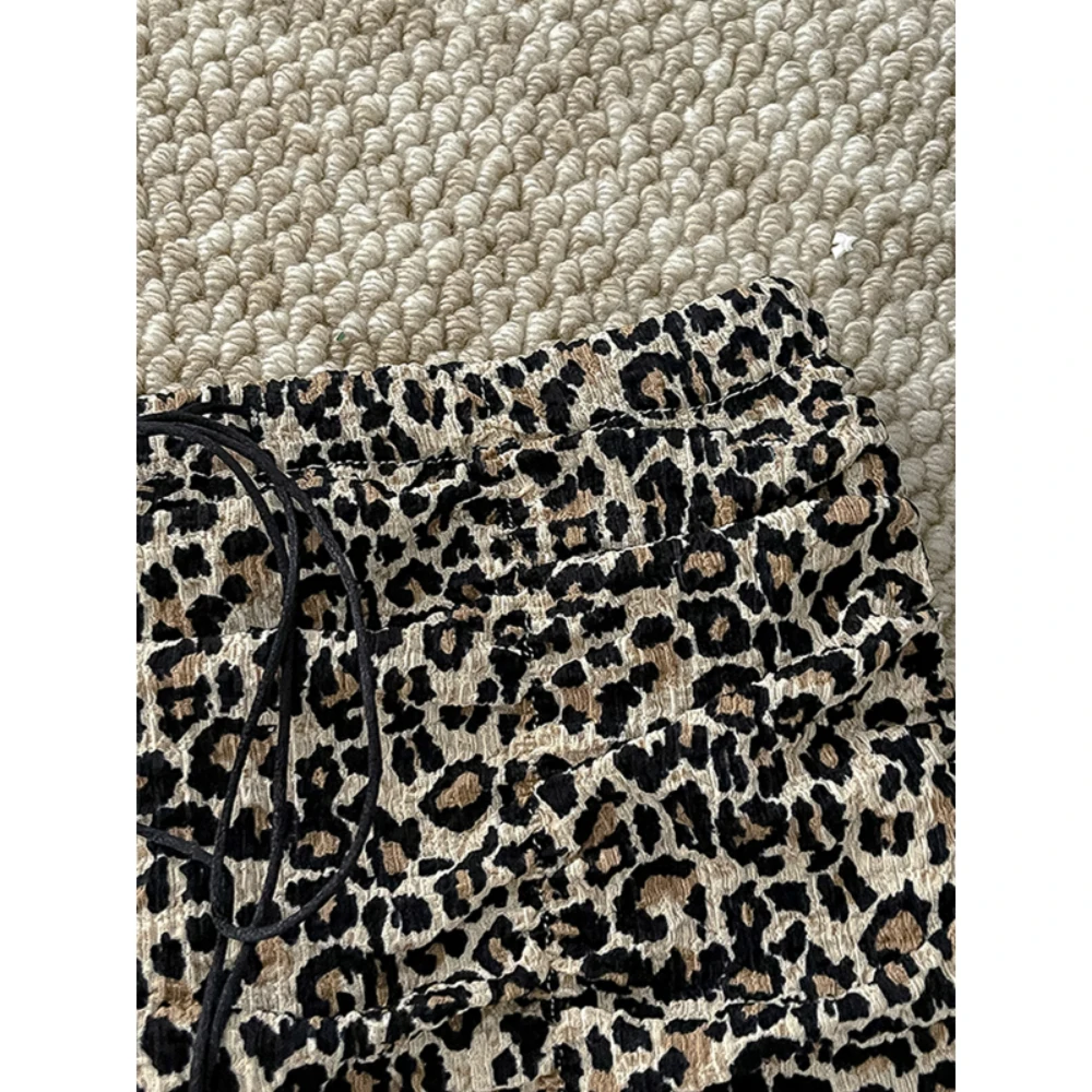 Femmes jupe d'été 2025 femme nouveau léopard a-ligne décontracté tout assorti jupes courtes tenue de Club de fête pour 18-24 ans