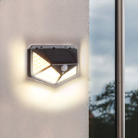Solar wall lamp Human body induction lamp Infrared charging Outdoor waterproof four-sided luminous garden light Street light