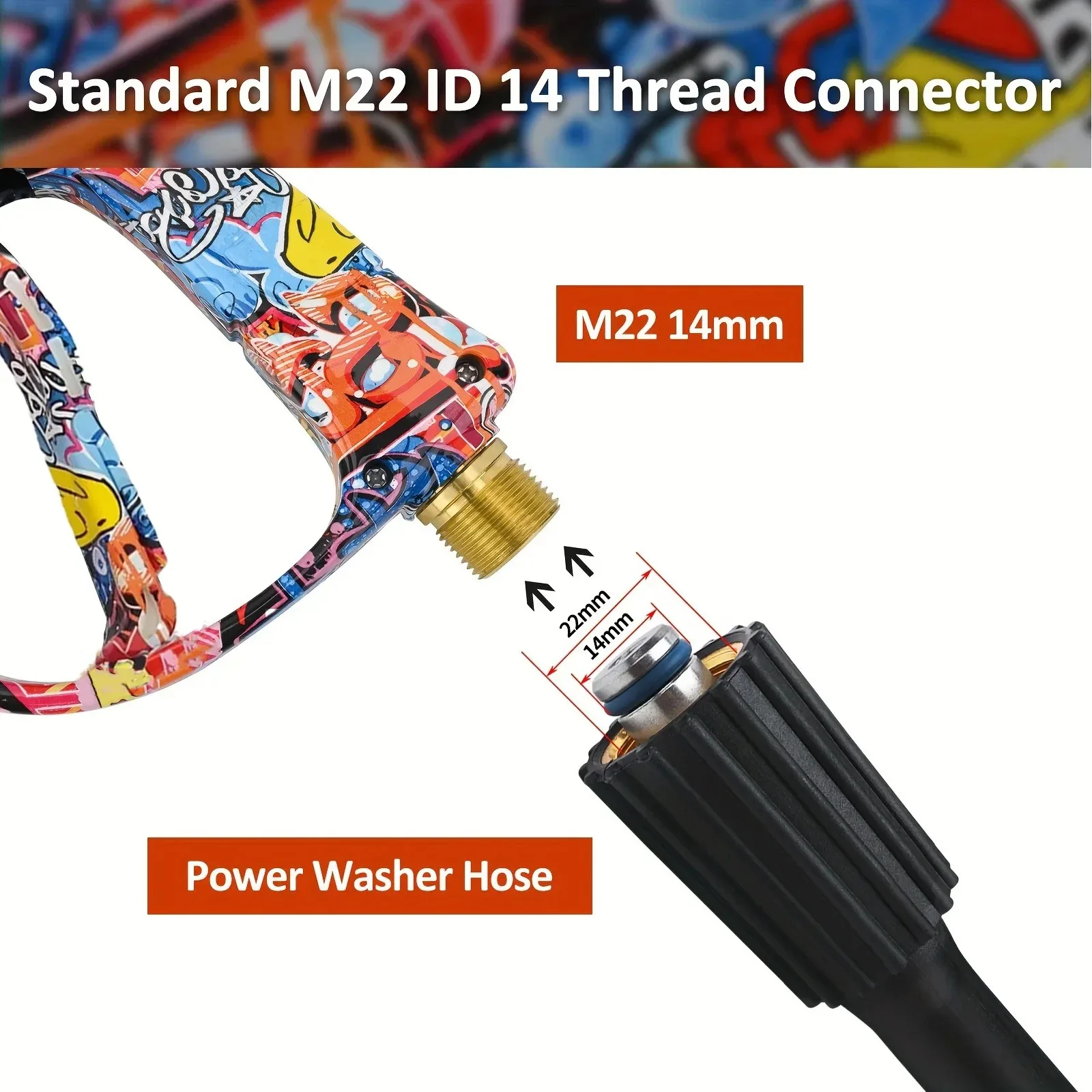 2175PSI Graffiti Shell High Pressure Washer Gun with 1/4