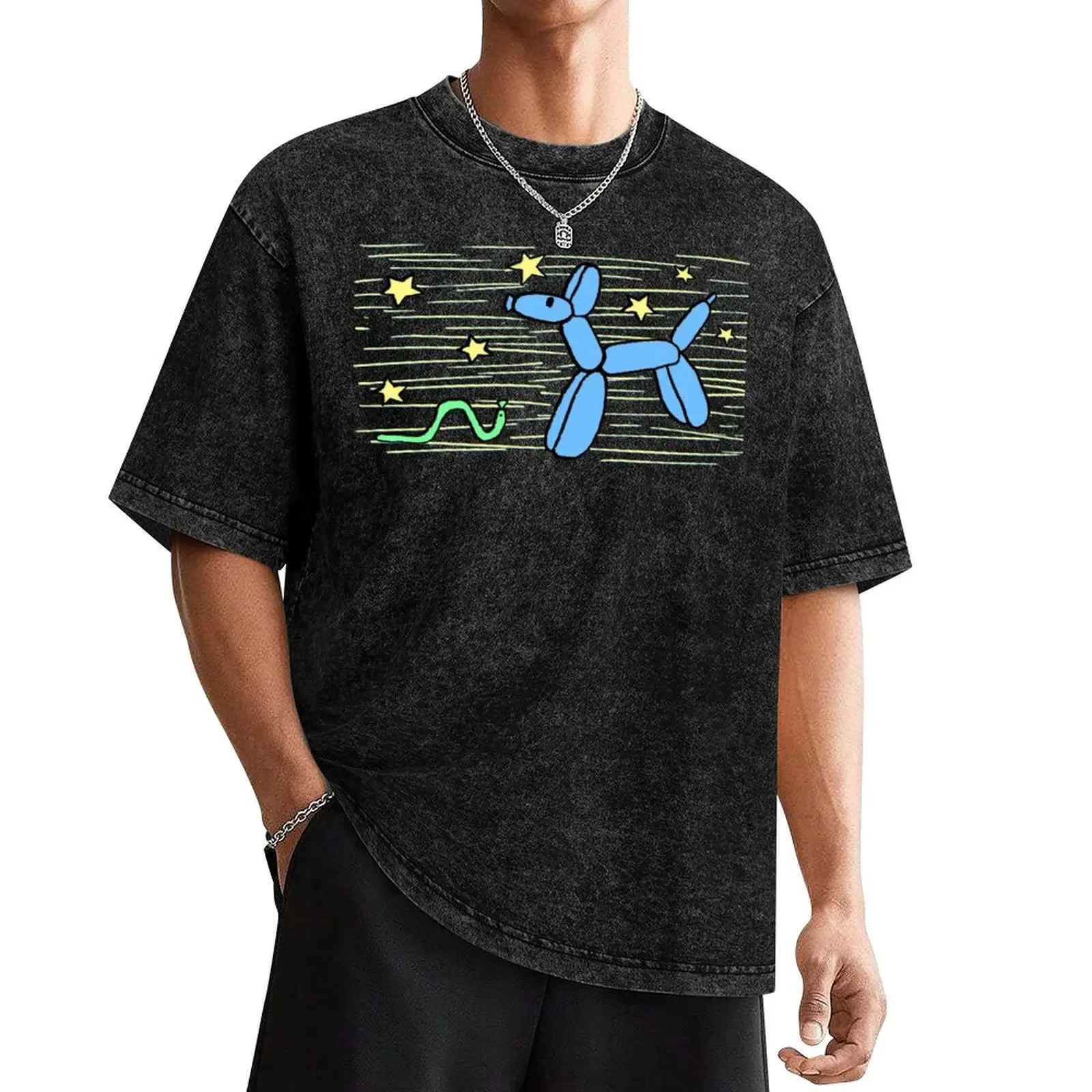 Balloon Dog and Balloon Worm Stargazing T-Shirt hippie clothes summer tops t shirt men