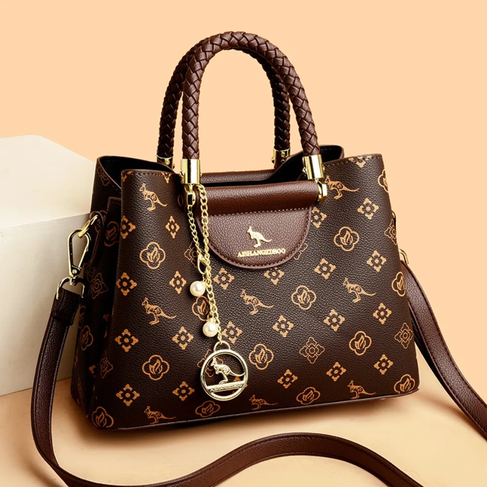 Woven Handle Genuine Brand High Quality Leather Casual Tote Luxury Handbags Women Bags Designer Shoulder Hand Bags for Women Sac view 2