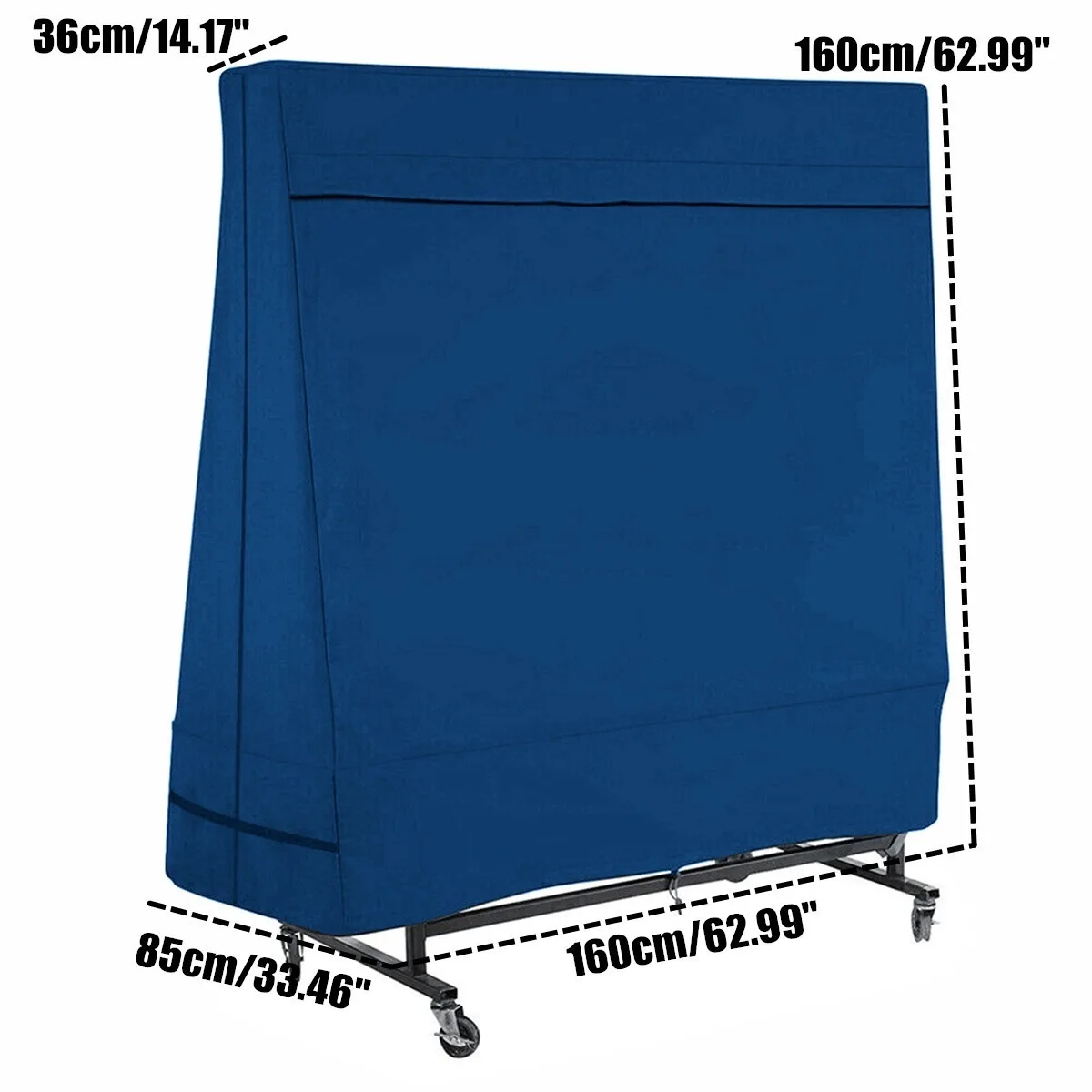 Waterproof Dust Cover and Rain Cover for Ping-pong Table with 2 Zippers 160x160x85x36cm Size Outdoor Furniture Cover