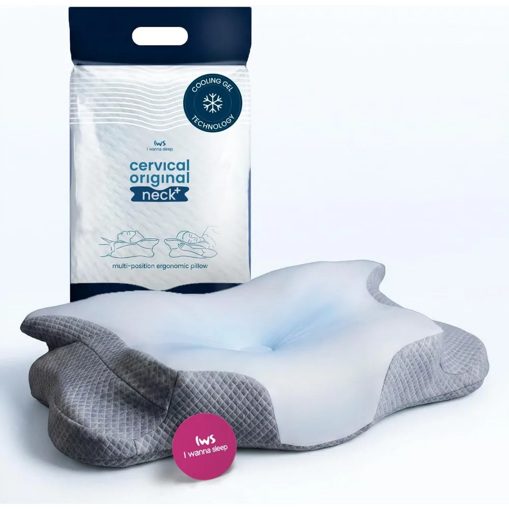 Ergonomic Memory Foam Cooling Pillow for Neck Support