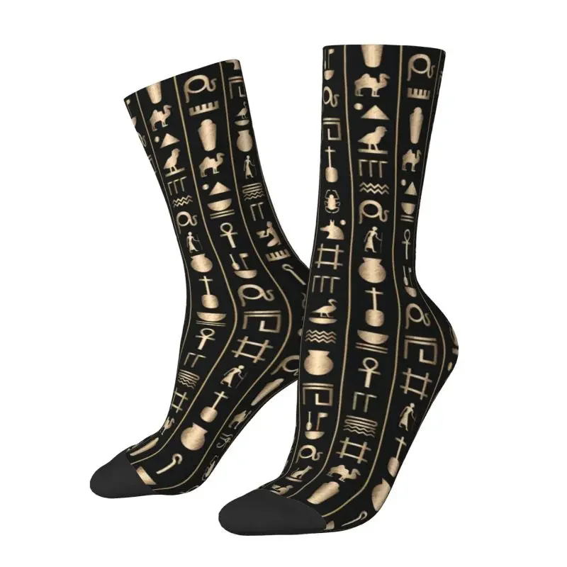 Ancient Egyptian Hieroglyphs Men's Crew Socks Unisex Funny 3D Print Male Dress Sock