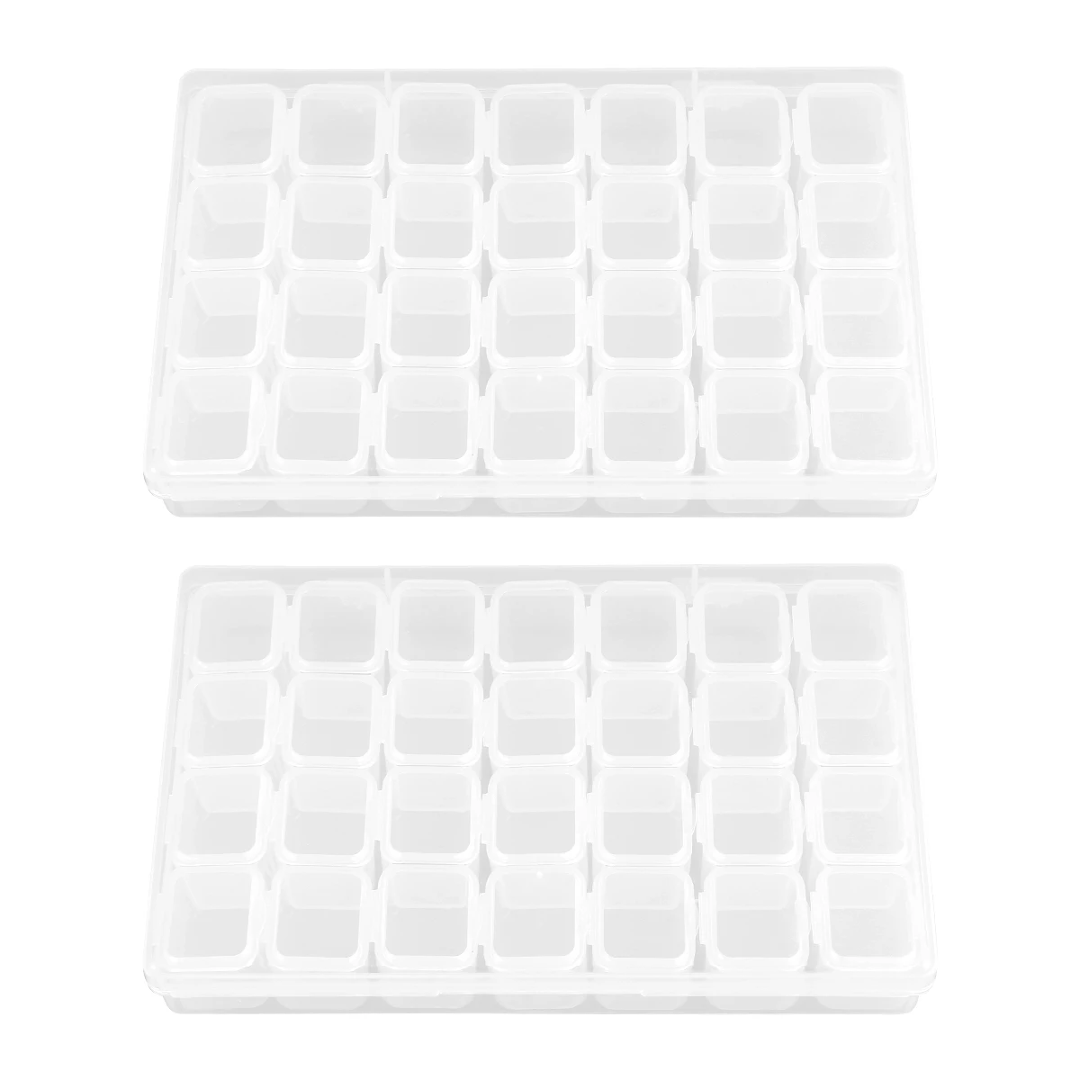 

2pcs Storage Box 28 Grids Clear Plastic Container Organizer for Beads Earrings Nail Accessories