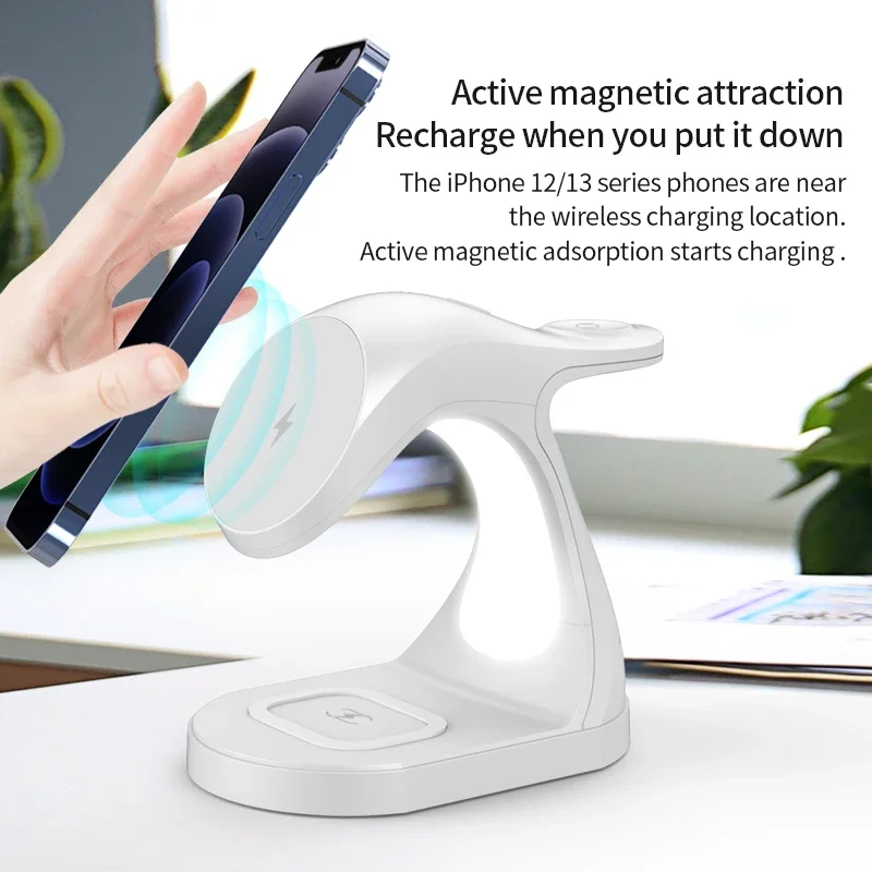 30W 3 in 1 Magnetic Wireless Charger Stand for iPhone 14 13 12 Pro Max Apple Watch Airpods Induction Fast Charging Dock Station