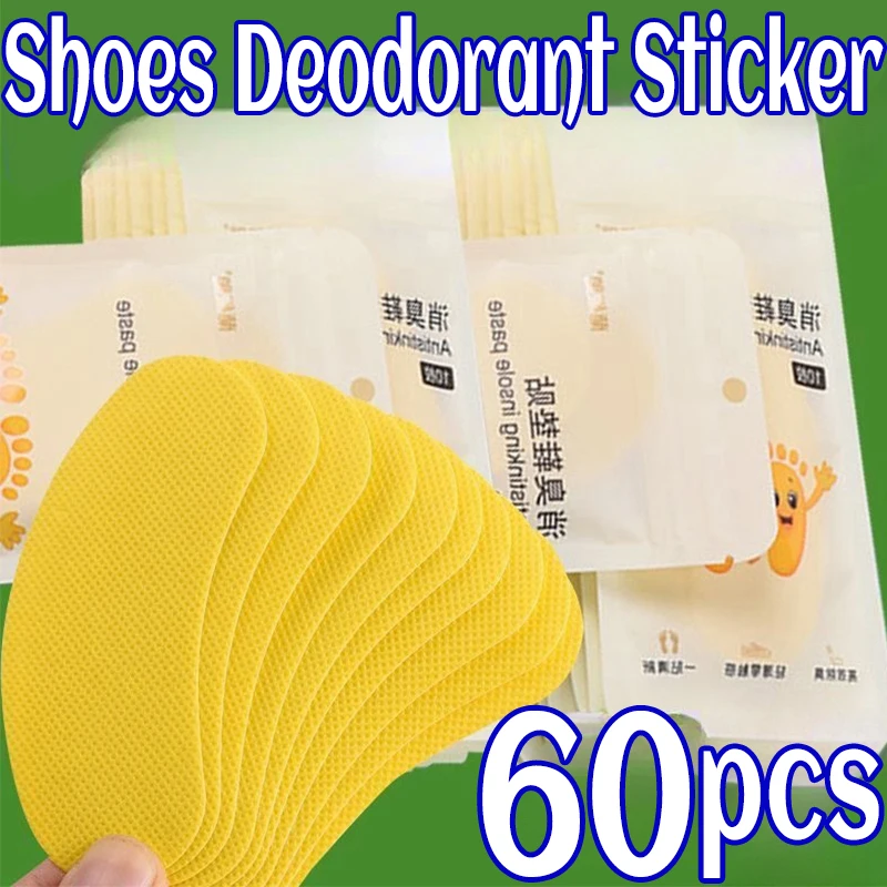 12/60pcs Shoes Odor Remover Deodorant Patch Lemon Athlete's Foot Soothing Insole Stickers Antibacterial Antiperspirant Foot Care