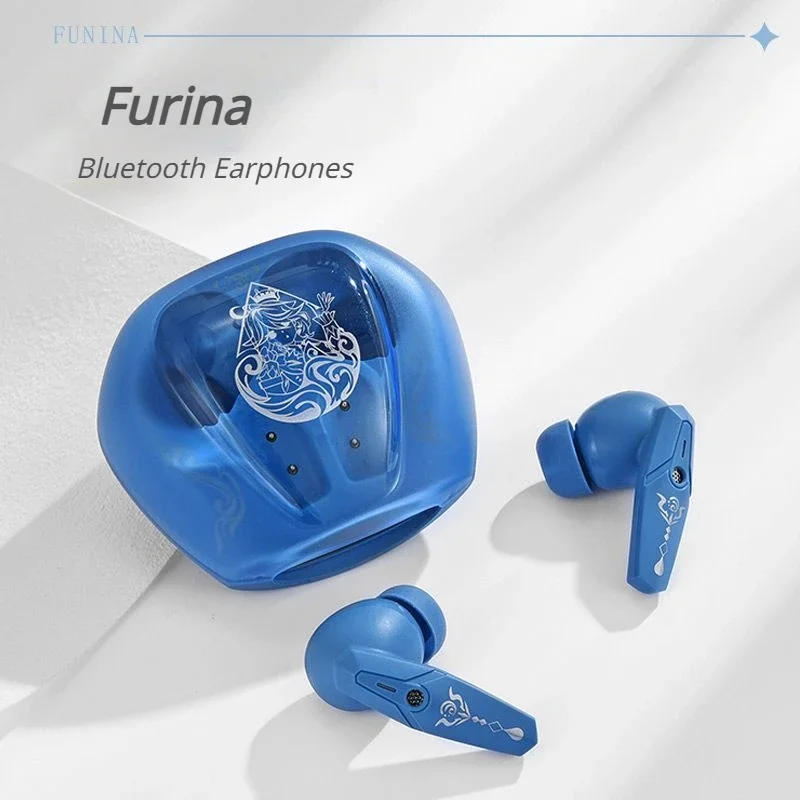 Game Genshin Impact Furina TWS Earphones Focalors Bluetooth 5.3 Wireless Noise Reduction Earbuds with Tip Tone Low Latency