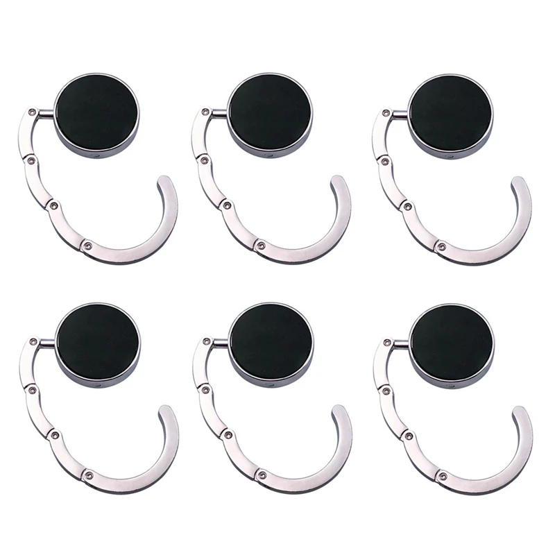 6Piece Fashion Bag Holder Handbag Hanger Folding Key Ring Holder Portable Shelf Table Hook Device Zinc Alloy