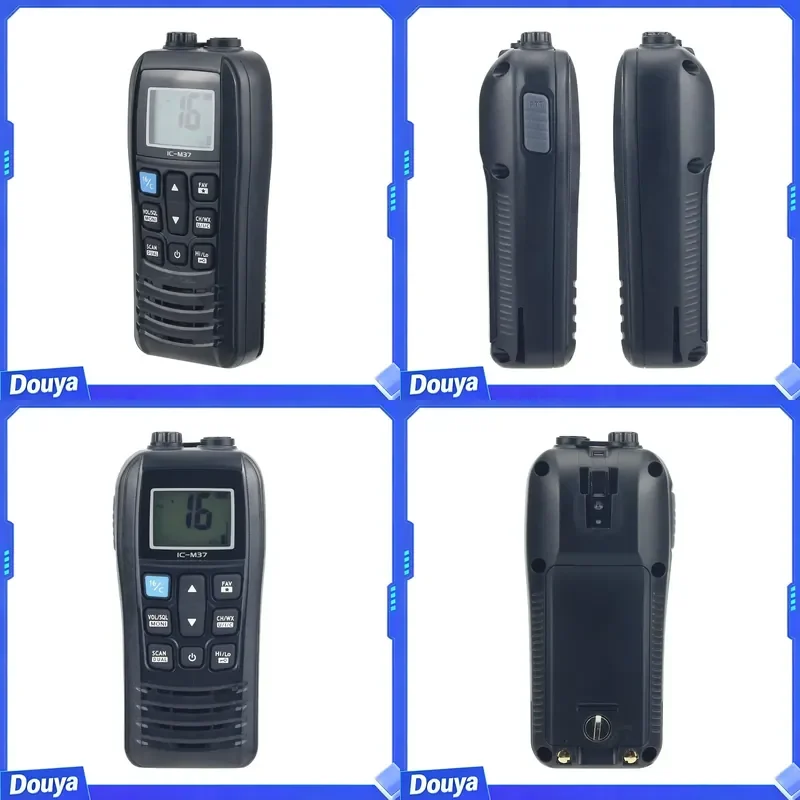 IC-M37 6W 5KM Handheld Marine Transceiver VHF Walkie Talkie Radio for Marine & TV Broadcasting Essential VHF Radio for Ship
