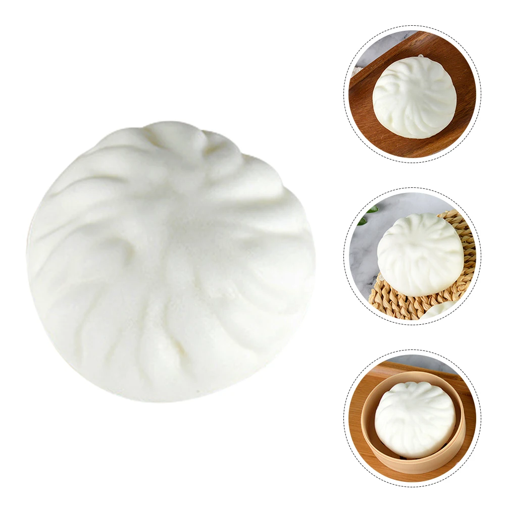 

3Pcs Artificial Steamed Bun Decorative PU Food Simulation Props for Photography Home Bakery Market Display Artificial Food