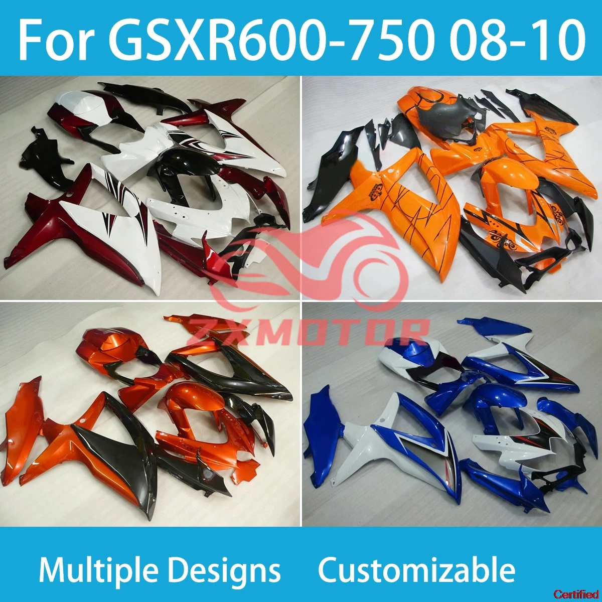 

GSXR 600 750 2008 2010, настраиваемые обтекатели для SUZUKI K8 GSXR600 GSXR750 08 10, комплект пластиковых обтекателей для кузова мотоцикла
