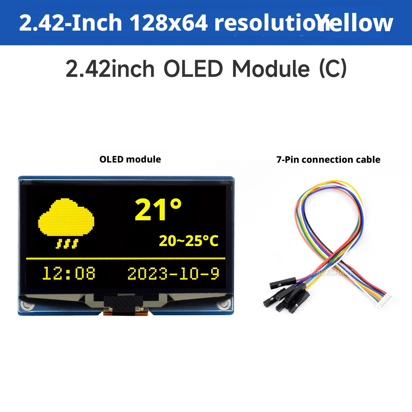 KY 2.42 inch OLED module 128 64 resolution SPI I2C communication optional different colors