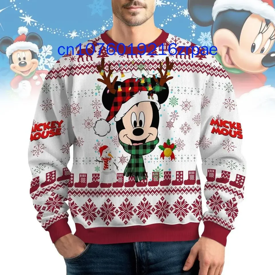 

Disney Mickey Mouse Christmas Sweater 3D Print Men and Women Casual Cartoon Sweatshirt Christmas Sweater
