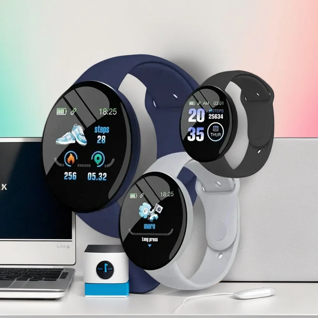 

Новые умные часы D18 - круглый фитнес-монитор сердечного ритма для мужчин и женщин, браслет PK B41, обновление цифровых часов