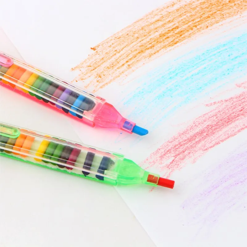 4 PZ/Colorato 20 Colori Penna Per Pittura A Olio Cratoni Stacker Matite Penna Da Disegno Pittura D'arte Regalo per I Bambini Bambini Pastello A Olio