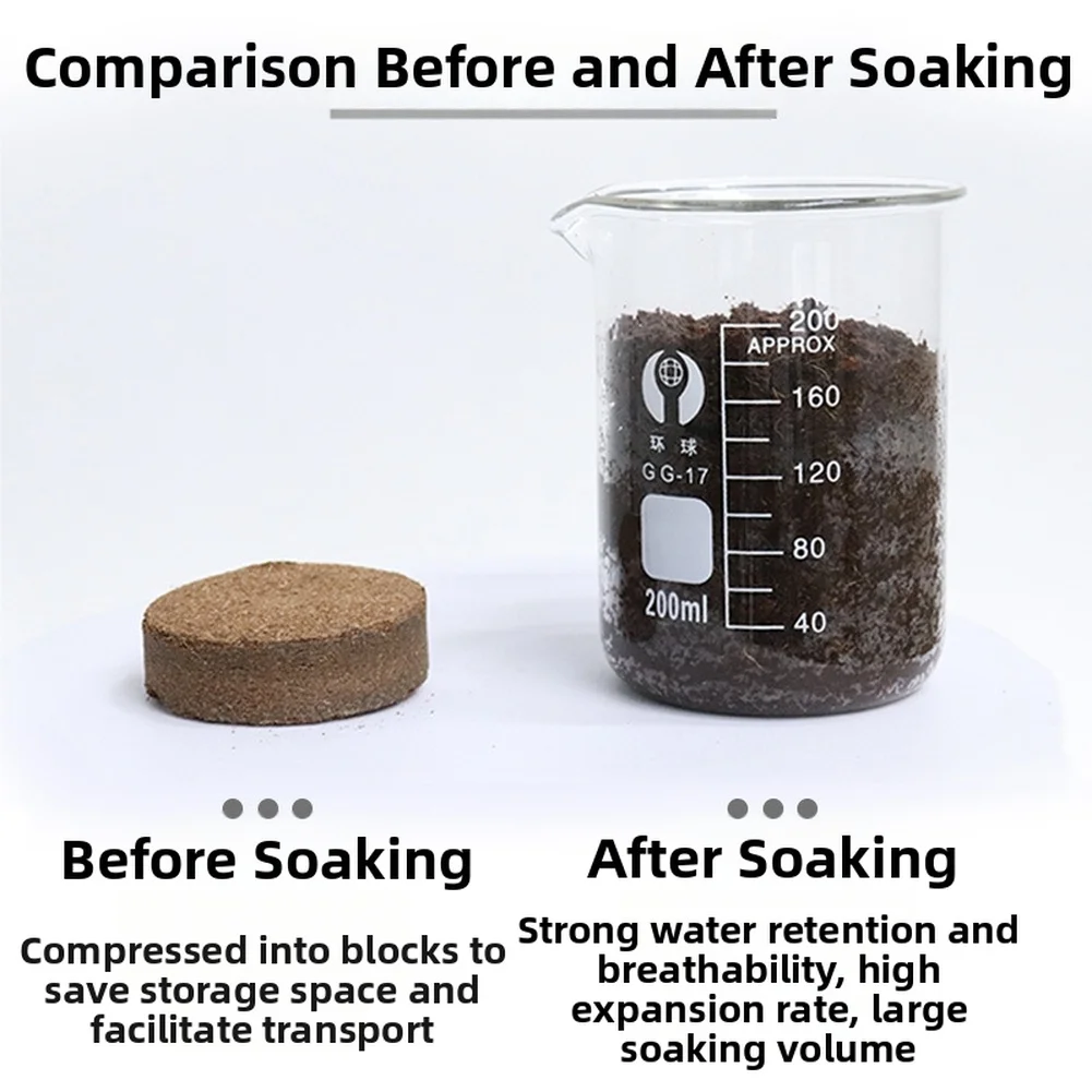 Compressed Coconut Coir Brick 5cm for Nursery Applications Soilless Medium Supporting Root Growth Without Compaction Risk