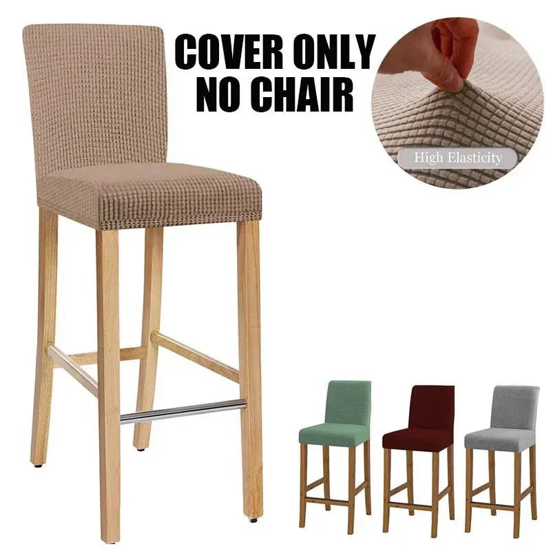 

Комплект из 4 чехлов для барных стульев из вельвета с текстурой кукурузного зерна, однотонные, удобные, эластичные, для баров, отелей, вечеринок, банкетов