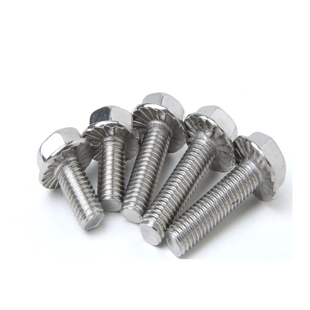 304 A2-70 Stainless Steel GB5787 Hex Hexagon Flange Cap Head Screw Bolt With Serrated Washe