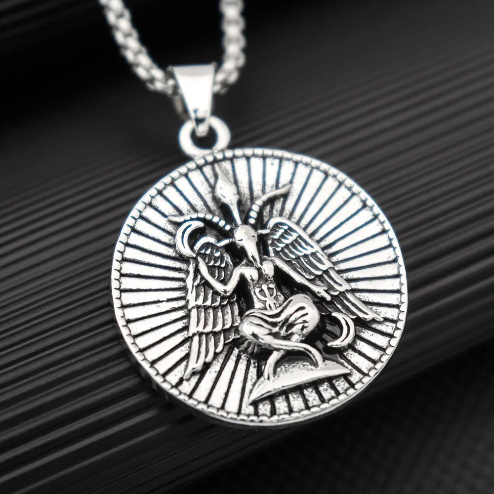 New Vintage Dark Angel Pendant Charm Men's Necklace Fashion Hip Hop Punk Jewelry Protector Accessories Party Gift Wholesale