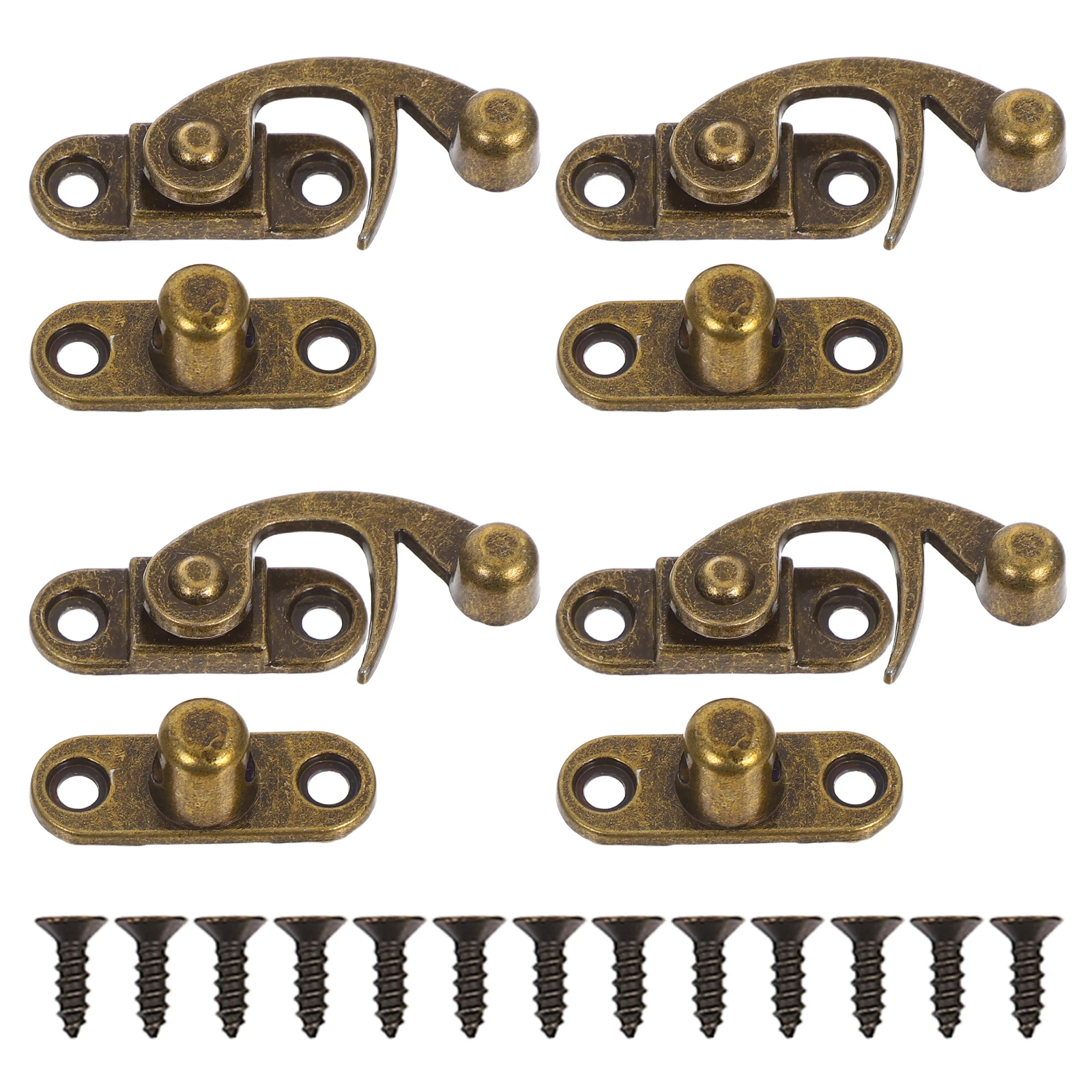 

8 Pcs Vintage Buckle Latch Hook Hasp Horn Lock Jewelry Box Left Zinc Alloy Small