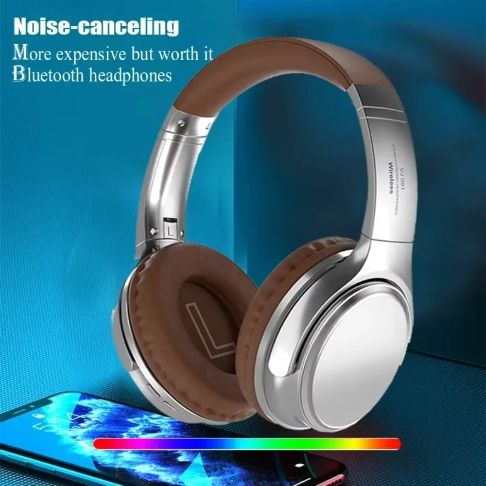 Headset Over Ear Bluetooth Earphone Subwoofer Earpiece Wireless Headphones with Microphone Big Earmuff for PC TV Phones XiaoMi