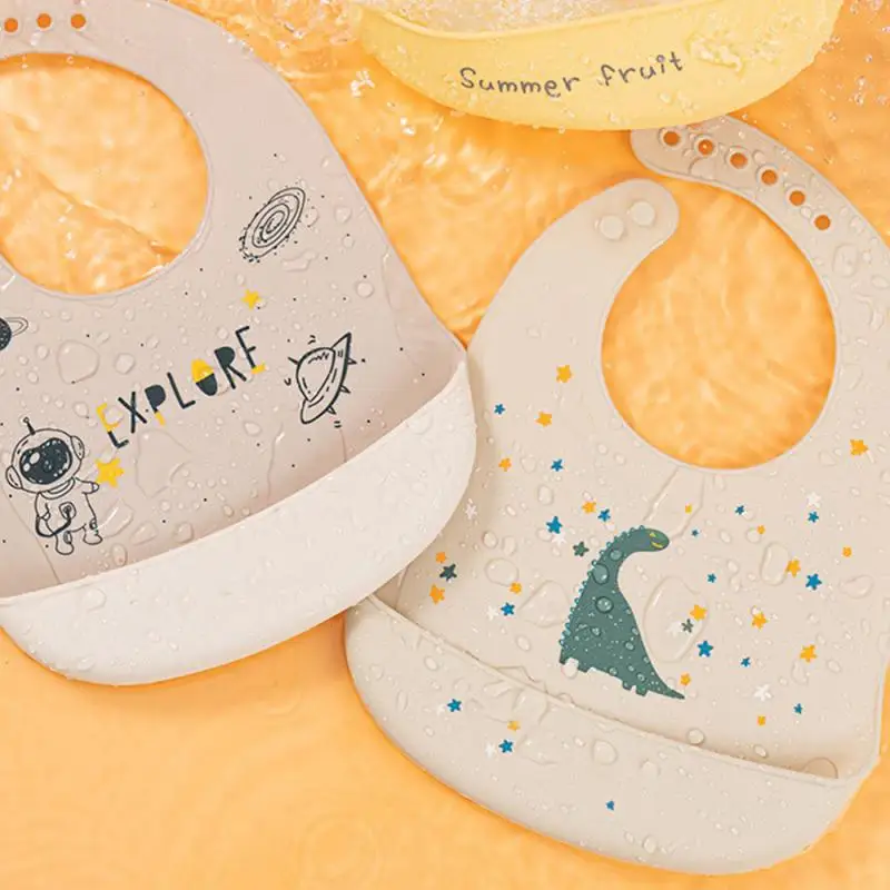 Bavoir spécial en silicone pour nourrissons et jeunes enfants, poche à repas pour bébé, imperméable et anti-salissure